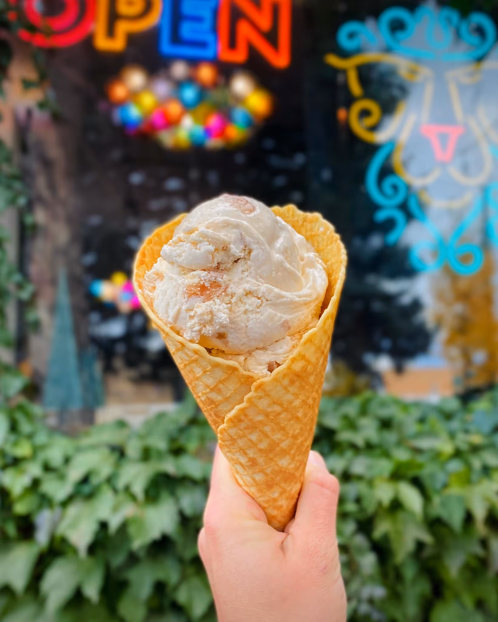 Caramel Apple ice cream at Leones' Creamery