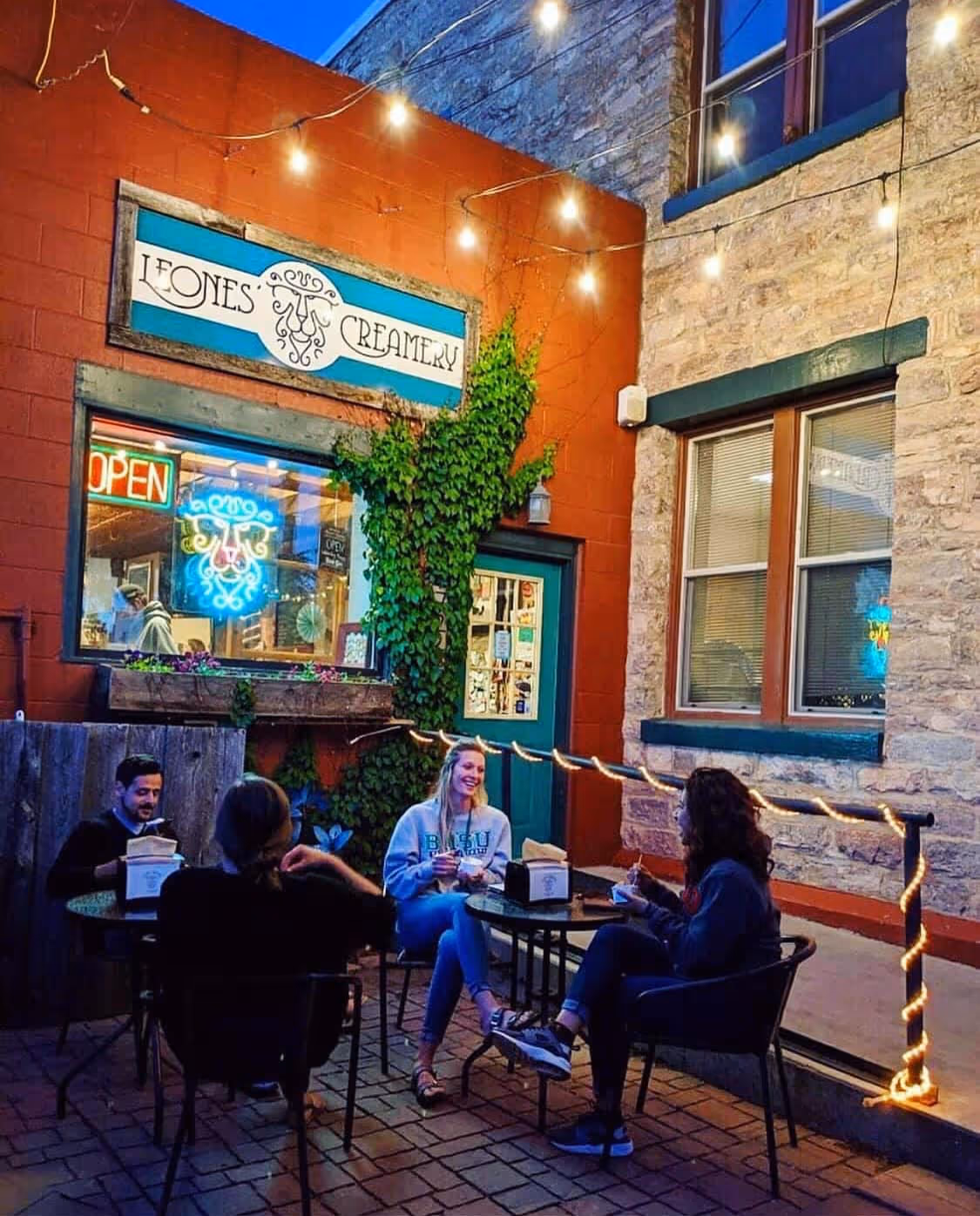The Leones' Creamery storefront in Spearfish, South Dakota