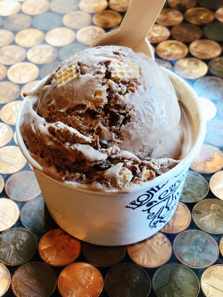 Creamy, malted chocolate ice cream full of chopped KitKat bars!