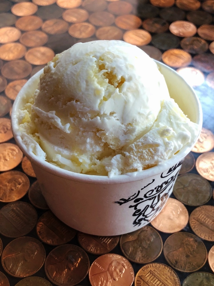 Our addictive lemon-vanilla ice cream with ribbons of housemade lemon curd and sugar cookie crust pieces...one of our favorites!
