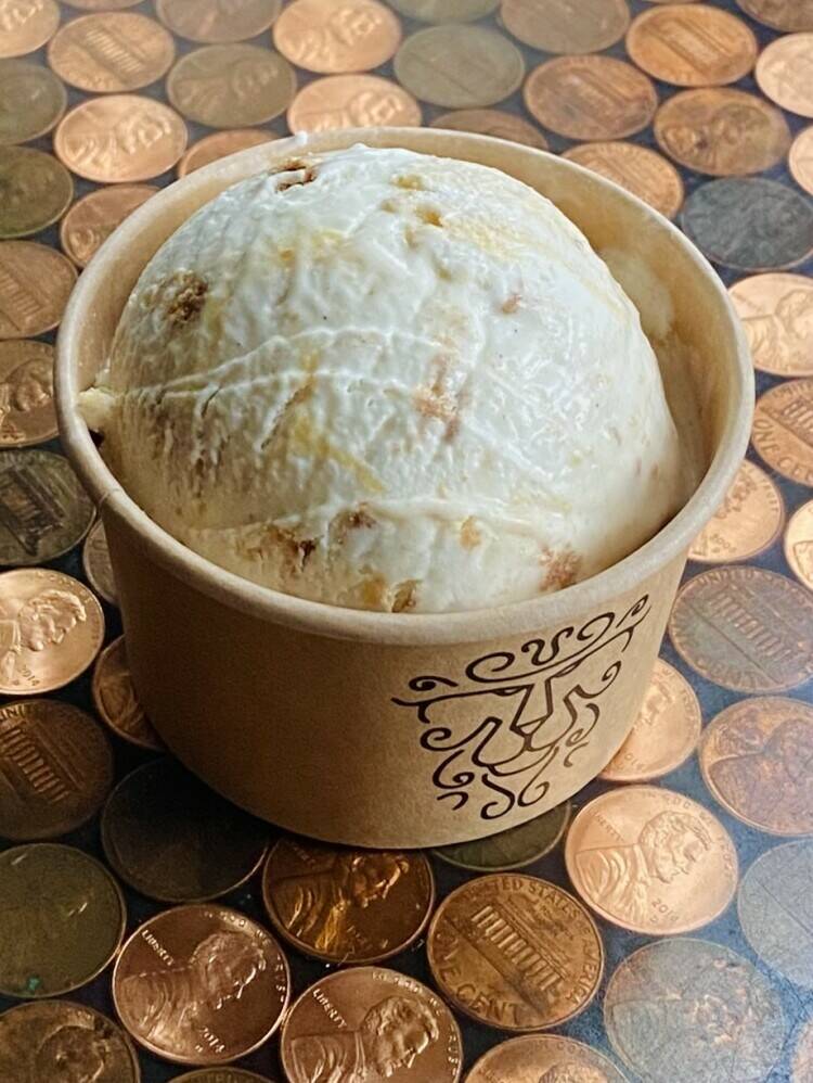 With a swirl of our housemade blood orange curd, and riddled with heaps of Biscoff cookie bits, this scoop's not one to miss!