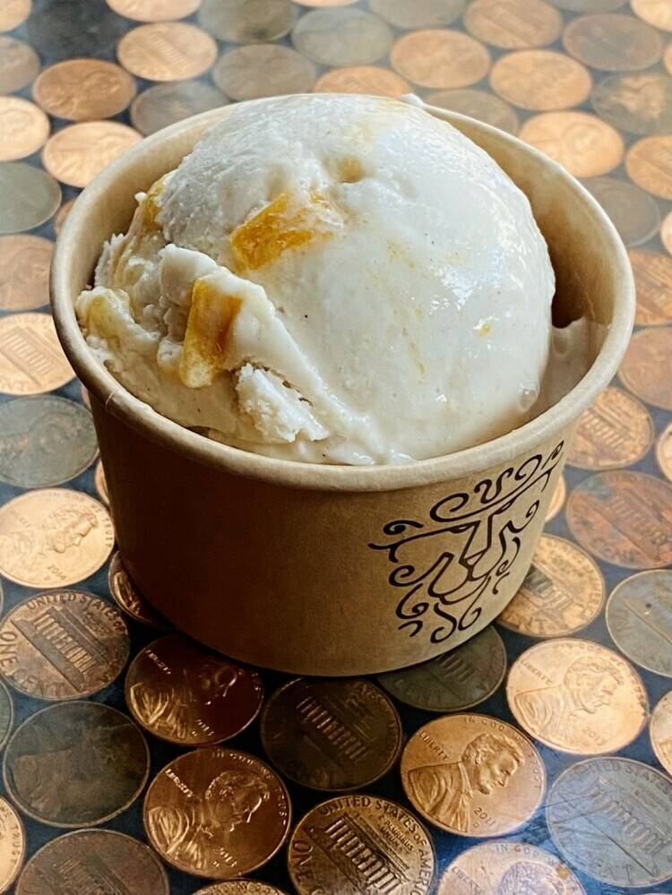 One of our Lunar New Year 2025 flavors!! We swirled a housemade mango jam in to creamy, vegan coconut ice cream with hints of vanilla and Chinese five spice! (psst...Chinese five spice is a blend of star anise, cloves, cinnamon, Sichuan pepper, and fennel)